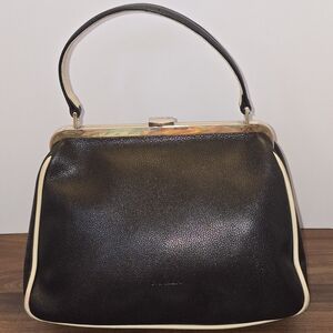 Furla Black and Cream Shoulder Bag